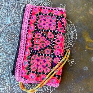 Boho Indian wristlet